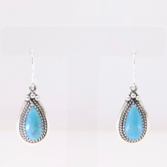Navajo Sterling Silver Turquoise Dangling Earring's By Verley Betone.